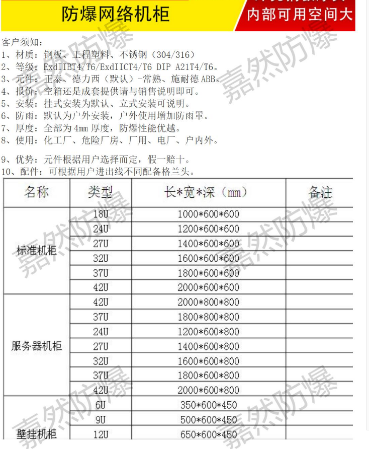 防爆网络机柜